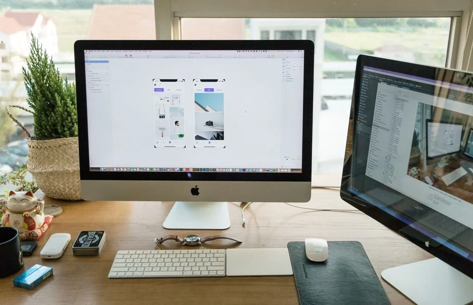hero-img-02 A modern workspace featuring a laptop, tablet, and smartphones, well suited for technology and freelance work.